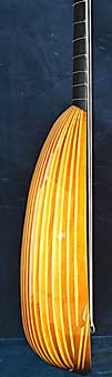Side view of Sellas Theorbo - Grant Tomlinson Lutemaker