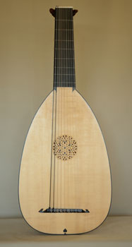 Front view of Bass Lute  - Grant Tomlinson Lutemaker