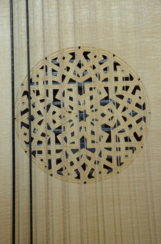 Rose pattern of Bass Lute  - Grant Tomlinson Lutemaker